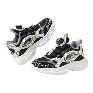 Abckids童鞋冬季儿童女童休闲鞋加绒保暖运动鞋旋转扣男童跑步鞋