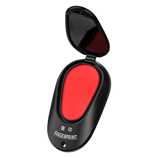 指纹印台印泥随身便携式速干红色盖按手印高清红印泥采集泥办公财务会计专用快干指纹盖章高端印盒油小号印尼