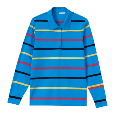 长袖有领t恤女纯棉带领polo衫女