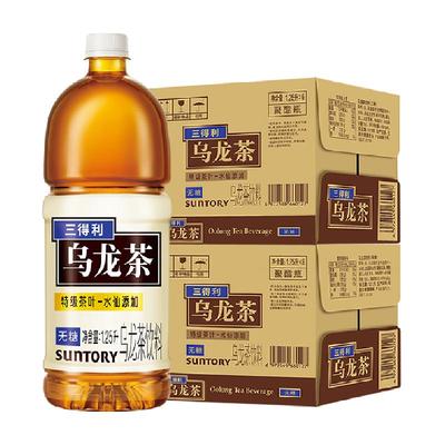 三得利无糖大乌龙茶饮料整箱1250ml*6瓶*2箱0糖0脂0卡清爽解腻