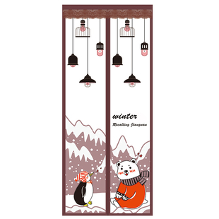 魔术贴空调门帘家用卧室挡风不透气磁性免打孔隔油烟厨房隔断帘