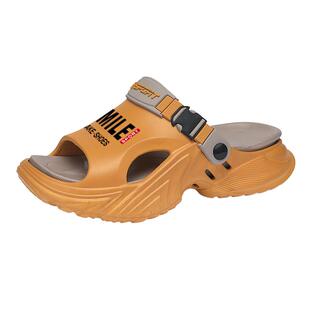 拖鞋男夏季外穿防滑踩屎感厚底增高凉拖男士运动开车两穿沙滩凉鞋