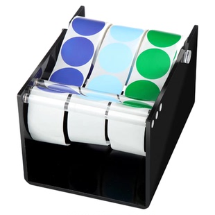 亚克力贴纸分配器条码标签收纳盒3格可调节不干胶标识整理盒壁挂