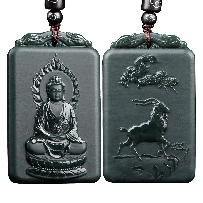和田玉十二生肖本命佛守护神吊坠