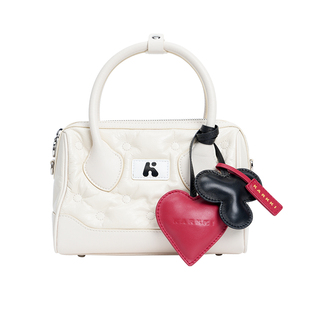 KARKKI/个奇云朵波士顿包头层牛皮手提手拎包通勤斜挎包单肩女包