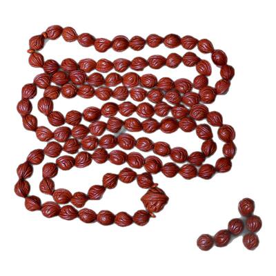 龙纹桃核108颗脖挂野生1.0红籽