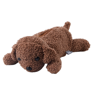 联众卡通动物毛绒笔袋男女生可爱铅笔收纳袋小学生文具盒小熊小狗造型笔袋高颜值ins风简约玩偶笔盒超大容量