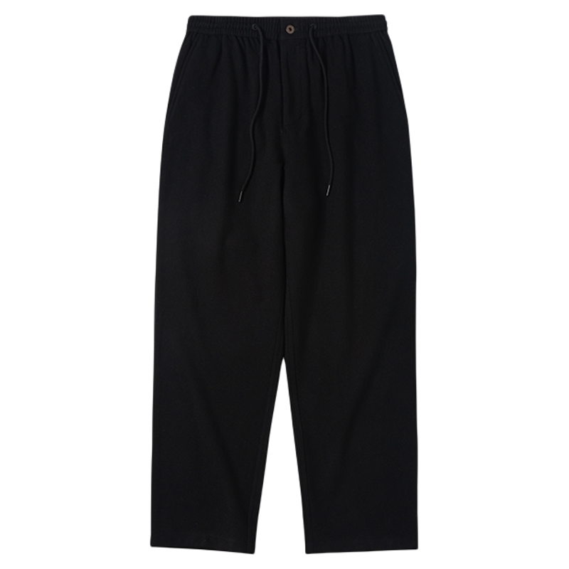 NATIVEWELL纯羊毛长裤微宽松易搭配弹力腰围高支羊毛