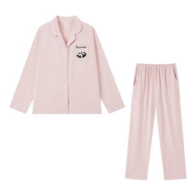 BE情侣纯棉熊猫刺绣睡衣柔软
