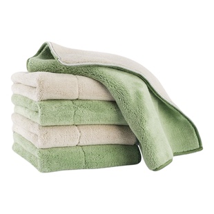 双面珊瑚绒抹布厨房专用吸水洗碗布加大加厚家用擦桌子清洁毛巾