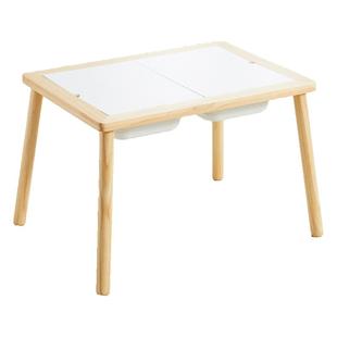 asweets实木儿童多功能积木桌绘画书桌宝宝玩水沙感官游戏花生桌