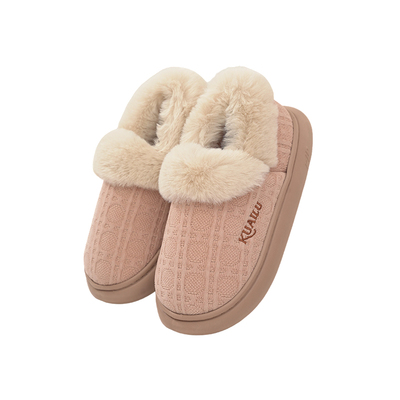 快鹿2025新款防滑保暖棉拖鞋毛窝
