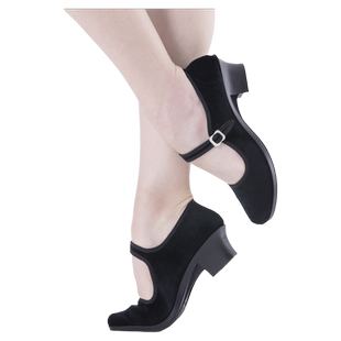 红舞鞋儿童民族民间舞鞋女胶州秧歌鞋藏族舞鞋考级专用黑跟鞋1006