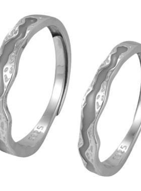 钱万千情侣戒指925纯银夜光对戒