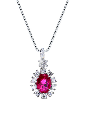 卓蝶珠宝仿鸽血红宝石银简约百搭