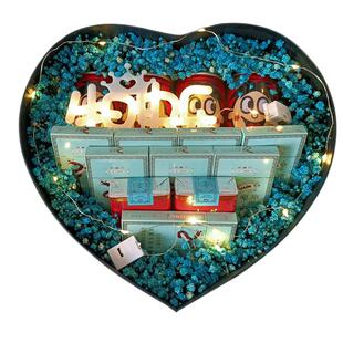 创意圣诞节情人节大号心形开窗礼盒满天星花束装烟生日礼物送男友