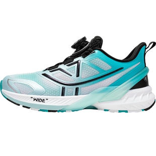 特步儿童旋转纽扣男童跑步鞋网面透气中大童运动鞋A+健康成长鞋