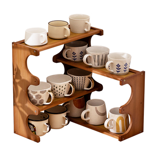 水杯子收纳置物架桌面杯架马克杯水吧咖啡茶具储物餐边柜多层家用