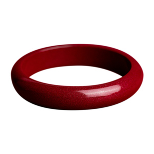 朱砂手镯女宽版本命年原矿保真高含量紫金砂镯子情侣手环饰品官方