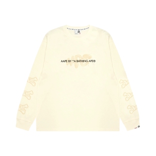 Aape旗舰店男装秋冬猿人图案印花休闲潮流长袖T恤1747XXP