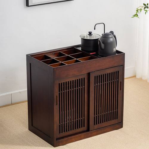 移动小茶台客厅烧水壶一体收纳置物茶水柜乌金石泡茶桌小户型茶几