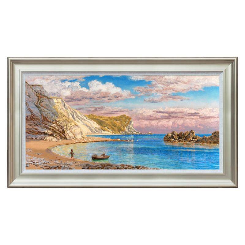 风色海岸美式餐厅卧室风景油画