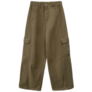 清仓特价 全棉高腰显瘦加绒工装牛仔裤女秋冬裤子宽松直筒阔腿裤