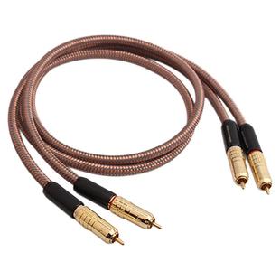 声弦发烧双莲头信号线单晶铜合金线双屏蔽抗噪抗扰2RCA音频信号线