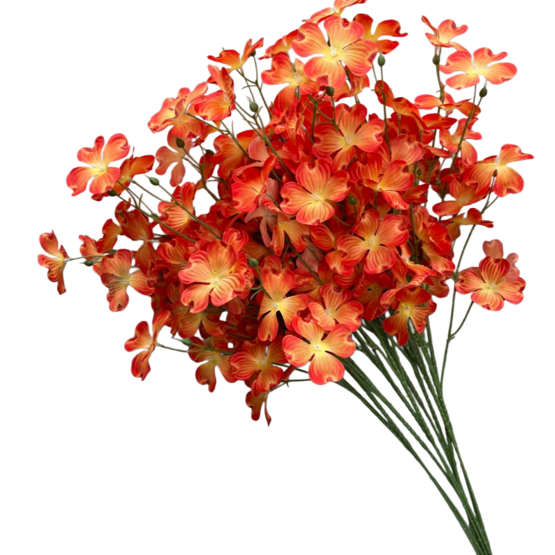 橘色系花材婚礼仿真花插花装饰