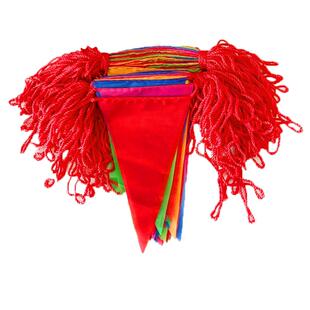 彩旗三角串旗批发小彩旗装饰结婚彩带彩条旗三角旗定做开业婚礼工地警戒户