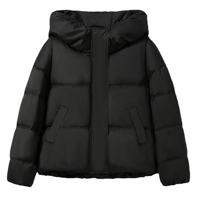 韩版短款连帽羽绒服女