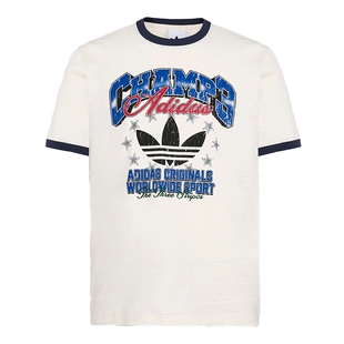 阿迪达斯三叶草男装夏季新款RINGER TEE 休闲运动短袖T恤LE7355