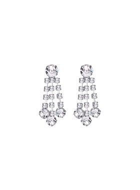 赵露思同款三排钻流苏耳环轻奢