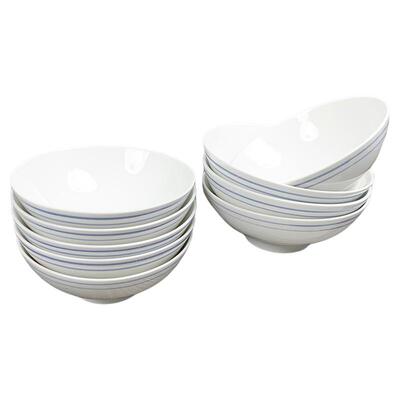 老式土碗蓝边碗无铅无镉怀旧餐具