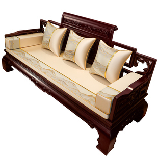 红木沙发坐垫新中式实木沙发垫加硬海绵座垫罗汉床防滑乳胶垫椅垫