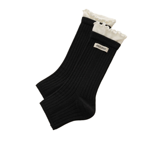 miu风布标踩脚袜套女秋冬保暖花边芭蕾风短筒半截袜百搭睡眠长袜