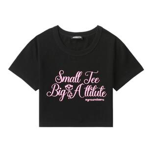 IT GROUNDZERO女装修身露脐短袖T恤新款动感甜辣风短款上衣000190