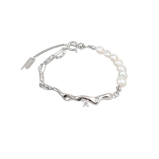 纯银优雅永不过时 不掉色原创手链女小众天然珍珠高级冷淡风