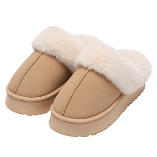 名创优品秋冬新款雪地靴女厚底保暖防滑拖鞋