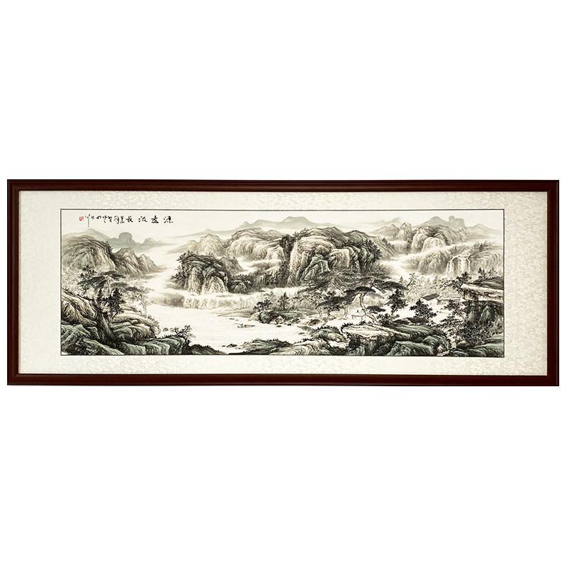 水墨画国画山水画风水靠山画沙发背景墙客厅挂画招财办公室装饰画