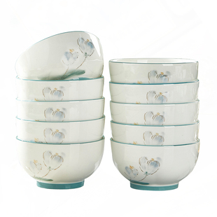 优尊陶瓷米饭碗家用碗碟餐具2026新款轻奢ins风碗盘组合加厚碗具