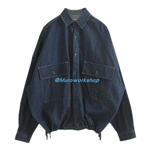 Muro A/W21 男女同款 OS宽大牛仔衬衫over fit denim cargo shirt