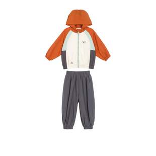 小O爸男婴童 宝宝春季套装运动户外薄款外套婴儿连帽防风春装