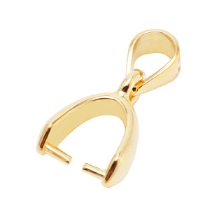 吊坠扣S925银瓜子扣夹扣牛鼻孔卡扣金色铂金色翡翠玉佩扣头万能扣