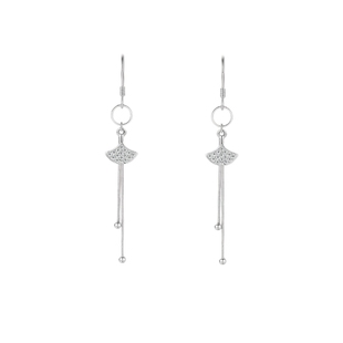 周六福银杏叶耳饰女S925银耳钉甜美新年礼物送女友