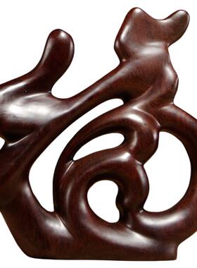 雅造黑檀木福字家居玄关装饰摆件