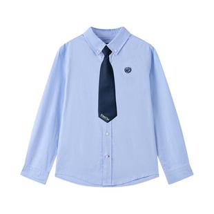 【100%棉】eland kids衣恋童装男童衬衫2025年秋季新品学院风女童
