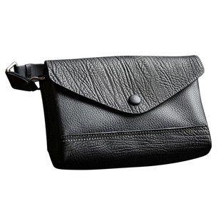 原创复古手工男士单肩斜挎包真皮信封包高级感手机小包野牛皮背包