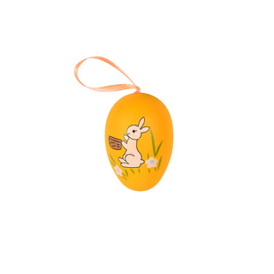 复活节彩蛋装饰用品儿童印花DIY布置塑胶彩色复活鸡蛋吊饰12个装