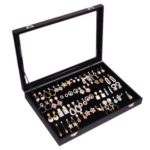 首饰收纳盒子耳钉耳环收纳耳夹大容量展示架项链饰品戒指耳线防尘